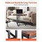 Brown MDF and Iron C-Shaped Sofa Side Table with Swivel Casters
